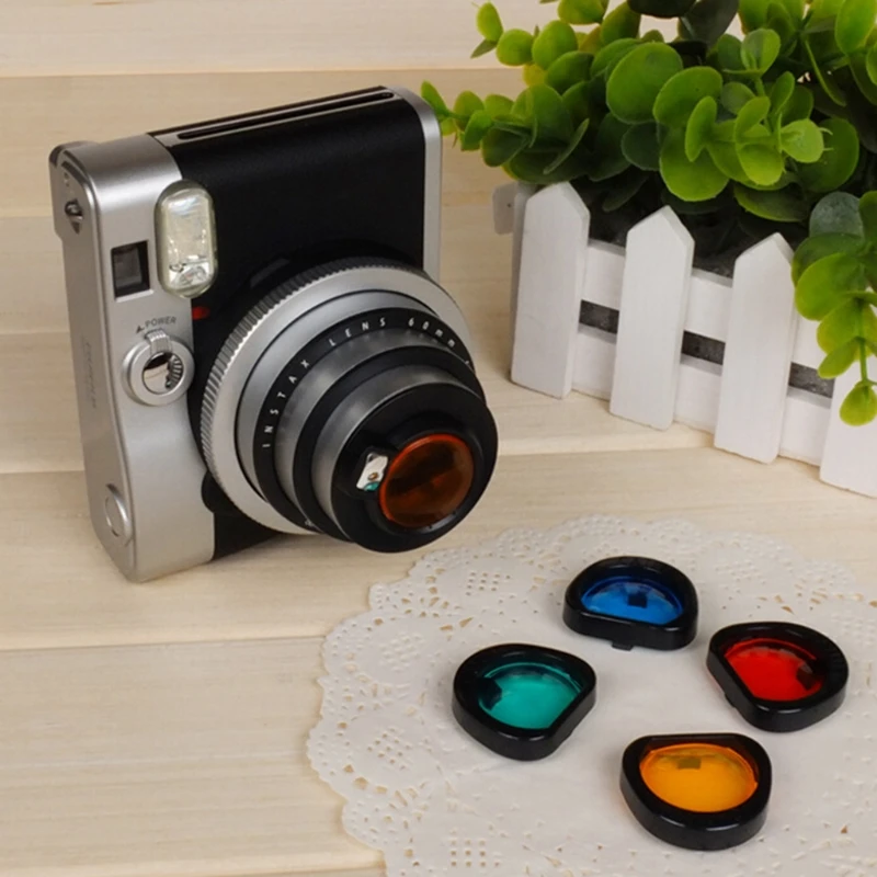 4 шт. пластик 30x33 мм цвет крупным планом объектив фильтр Набор для Fujifilm Instax Mini 90 плёнки камера