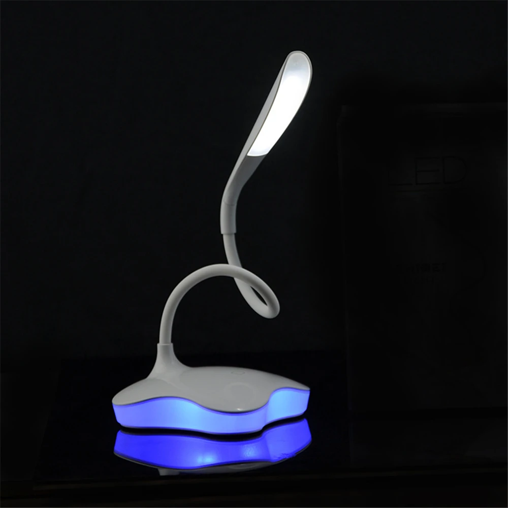 LED Desk Table Lamp Night Light Clover 3 Level Dimmable Auto Sensor Touch Wireless USB Rechargeable For Bedside Reading