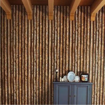 

Retro Chinese style imitation bark wood wallpaper characteristics restaurant cafe clothing store wallpaper