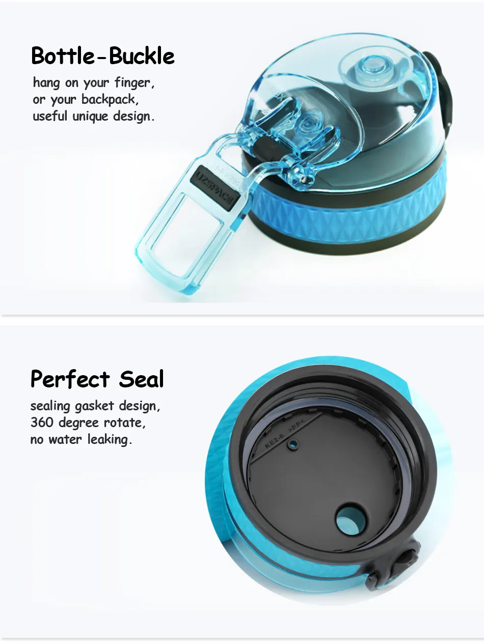 UZSPACE 350ml Tritan Sports Water Bottles Creative Portable buckle Lemon fruit tea Filter Shaker Drink Bottle For Water BPA Free350ML_08