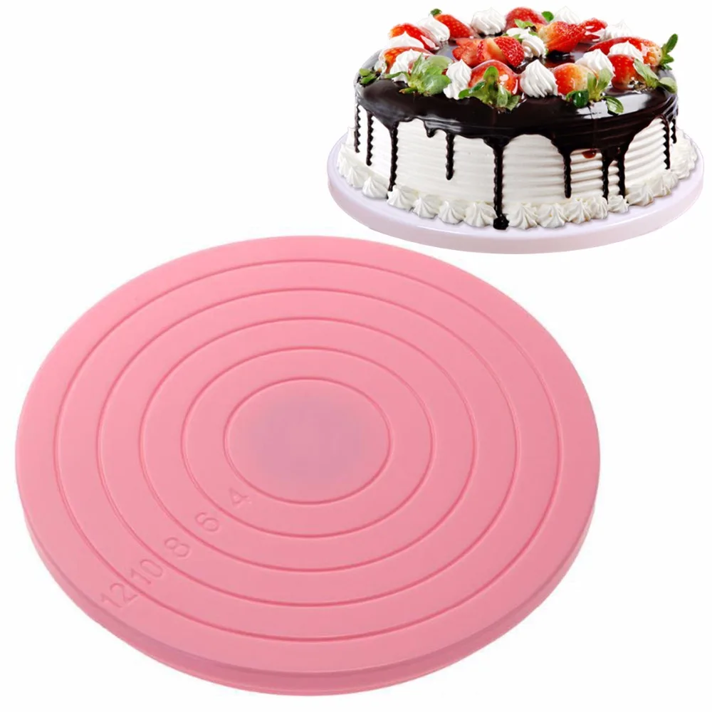 

DIY Pan Baking Tool Plastic Cake Plate Turntable Rotating Anti-skid Round Cake Stand Cake Decorating Rotary Table Kitchen