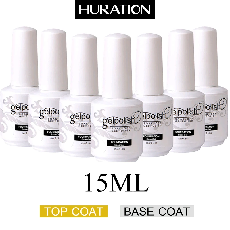 

Huration Top Gel Varnish Nails Top Base Coat UV Soak-off Base + Top Coat Gel Nail Polish Semi-permanent Varnish Gel Nail Polish