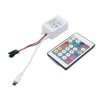 

24 Key DC5V/12V IR Remote Controller WS2812B WS2811 2811 200 Change Max 1000 Pixels LED Controller