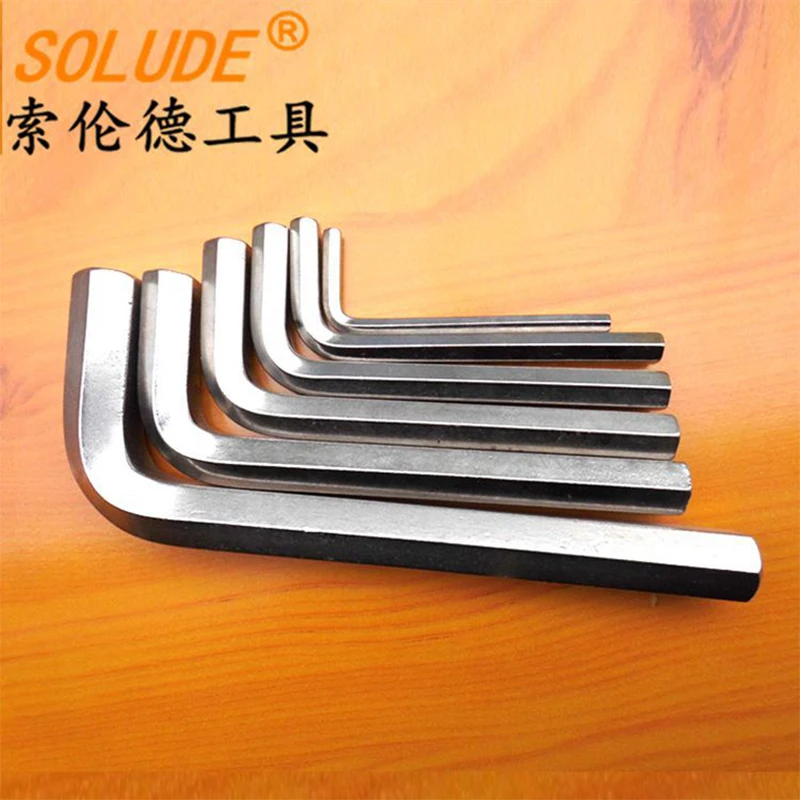

10pcs wholesale nickel-plated short flat head hardened matching L-type Allen wrench metric hex wrench