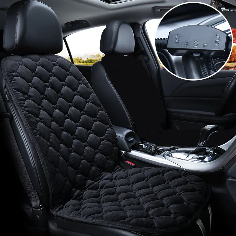 Сиденье с подогревом для автомобиля 12 В, покрытие для автомобиля, грелки, подушка, универсальные электрические товары, зима, теплое заднее сиденье, тепло, авто аксессуары - Название цвета: Black 1pc