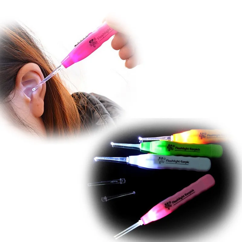 

4 Pieces Muli use LED Light Ear Digger Flashlight to Clean Ears Safety Earpick Cleaning Flashlight Wax Remover ear cleaner Z3