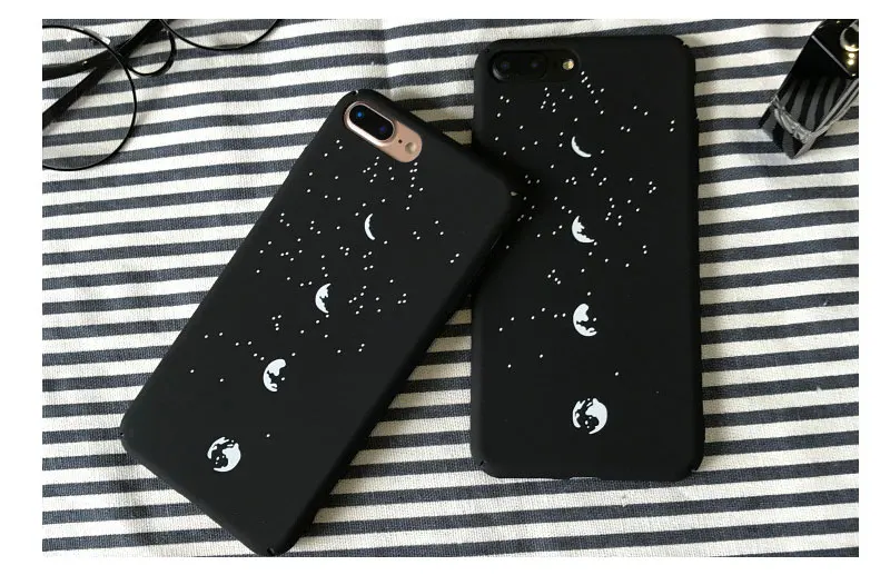 Moon Eclipse Black Matte Phone Case For iPhone 8 8plus 7 7 Plus Cases Clear Phone Case For iphone 6 s 6s Plus Cases Cover Coque  (12)