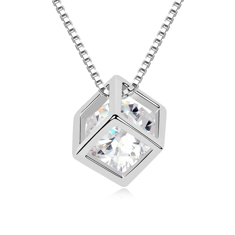 

2015 New Magic Cube Necklaces Pendants Made with AAA Cubic Zirconia Chain Collier Rock Jewelry