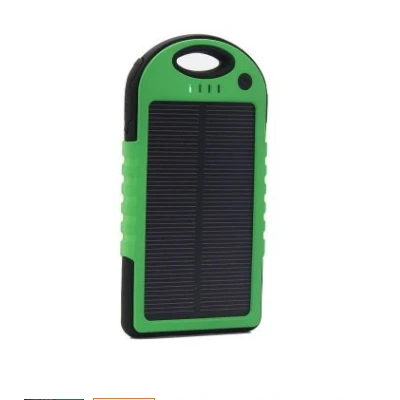 Водонепроницаемый Солнечный внешний аккумулятор 5000 мАч, портативное зарядное устройство для путешествий, аккумулятор для Xiaomi Iphone 5S 6 4S, htc Sumsang - Цвет: Green