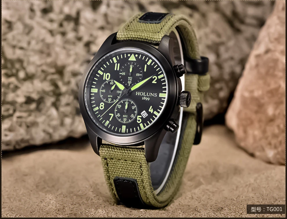 Holuns часы пилота мужские военные спортивные армейские Кварцевые Relogio Masculino Мужские часы Часы на полотне люксовый бренд Reloj Hombre