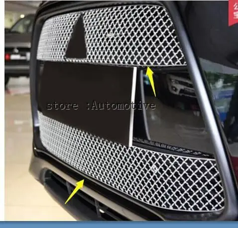 Автомобиль 2 шт. Нержавеющая Сталь автомобильный передний бампер сетка решетка Вокруг отделки гоночные грили подходит для Mitsubishi ASX 2013
