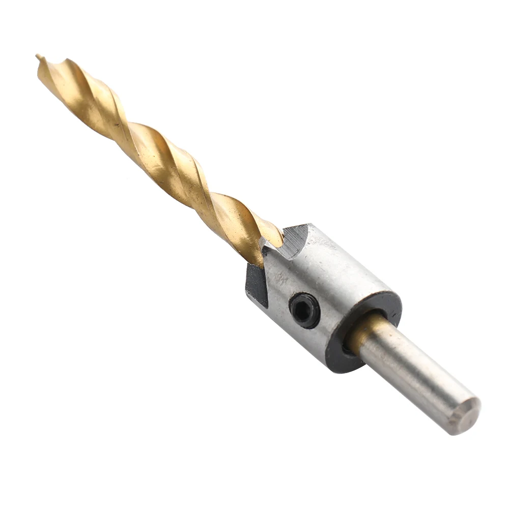 

3/7mm Mini Countersink Drill Bit Set Carpentry Reamer Woodworking Chamfer Drill Bit With Wrench Tool Set