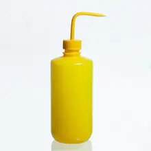 Желтый 500 мл Градуированный лабораторный пластиковый PE тату стирка сжимаемая бутылка для использования в лаборатории