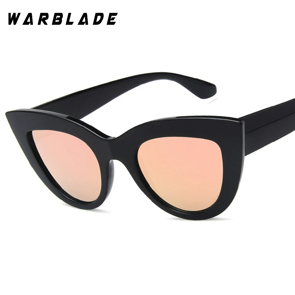 Модные солнцезащитные очки кошачий глаз женские брендовые дизайнерские солнцезащитные очки женские солнцезащитные очки Gafas De Sol женские очки WarBLade - Цвет линз: black barbie