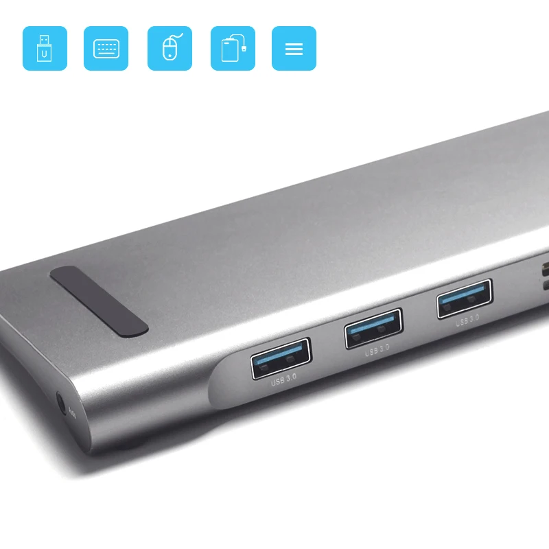 

Type C Hub Splitter Adapter HDMI VGA Multi Ports USB 3.0 High Speed for Laptop XXM8