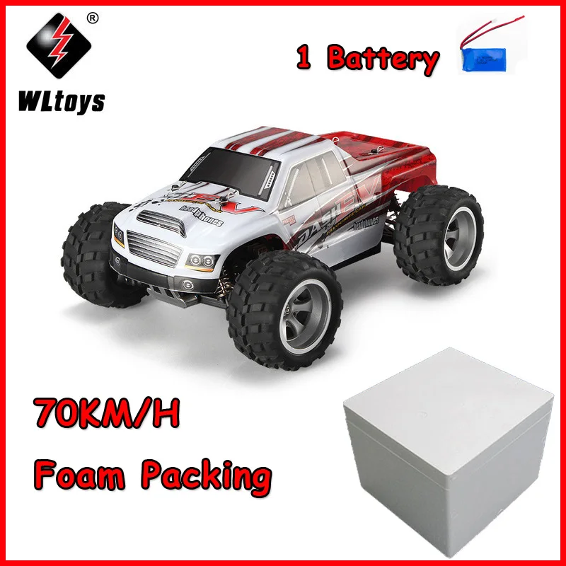 WLtoys A979-B 2.4GHz 1/18 Scale Full Proportional 4WD RC Car 70KM/h High Speed Brushed Motor Electric RTR Monster Truck