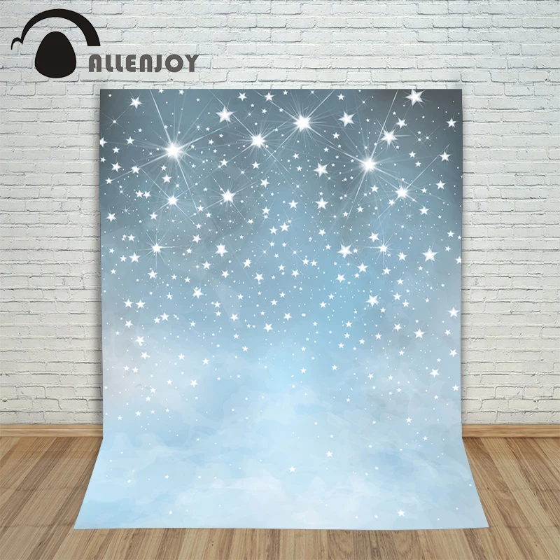 Allenjoy фон для фотографической камеры Блестящий Звездный светло-голубой серый