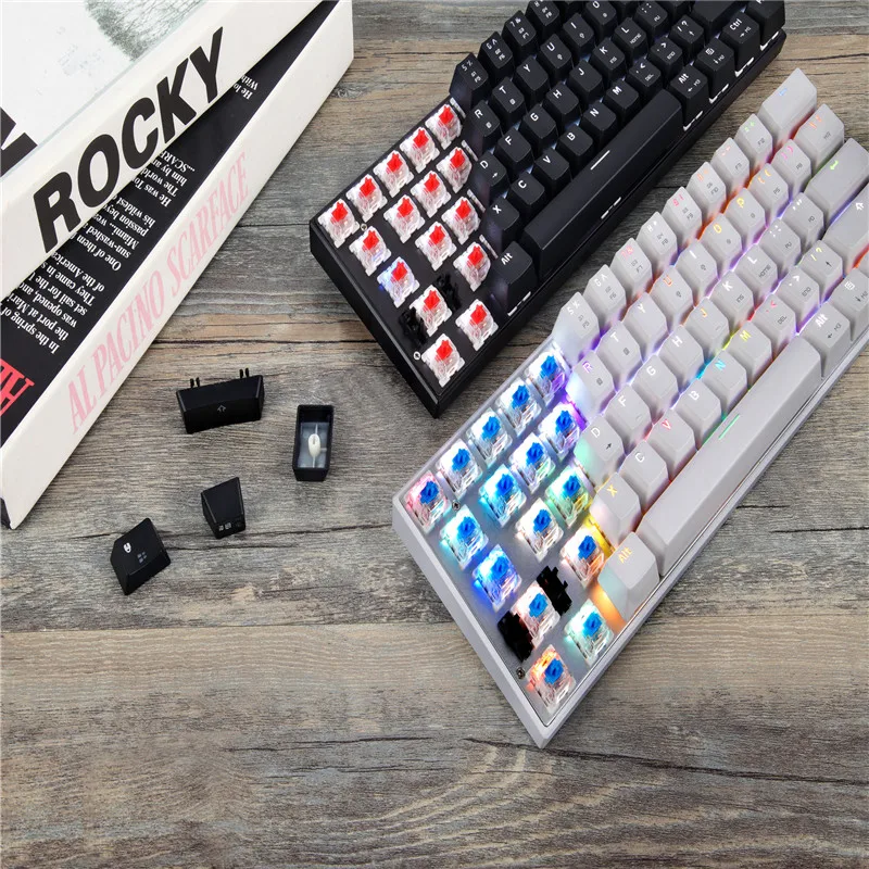MOTOSPEED CK62 Keyboard Wired/Bluetooth Keyboard Dual Mode Mechanical Keyboard 61 Keys RGB LED Back