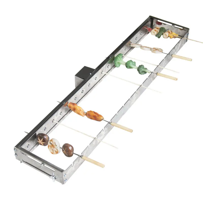 

Not limited to roasting needles Automatically flipping the shelf Adjusting the width Barbecue Grill Rolling skewers tools 5V