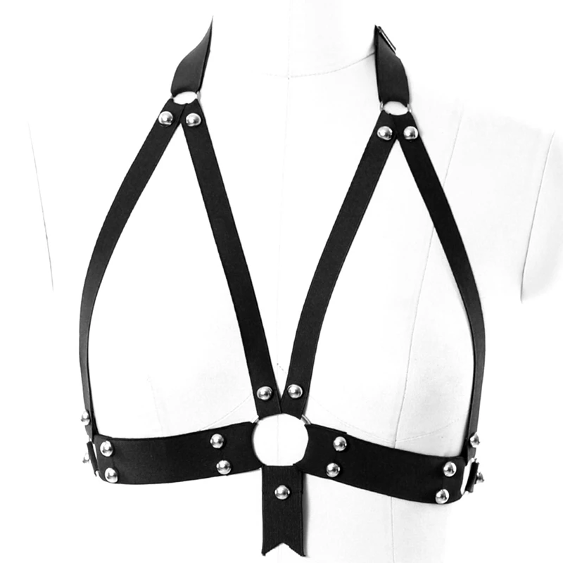 Body Harness Women Set Belt Garter Black Red Sexy Suit Bondage Cage Bra for Women Elastic Goth Festival Rave Dance Cosplay Wear - Цвет: Black O0036