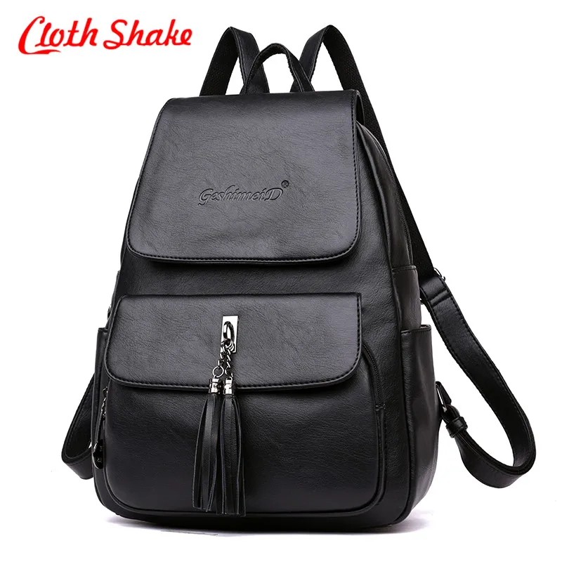 

Backpacks For Teenage Girls Women's PU Leather Backpack School Bag Casual Vintage Large Capacity Travel Waterproof Backpack