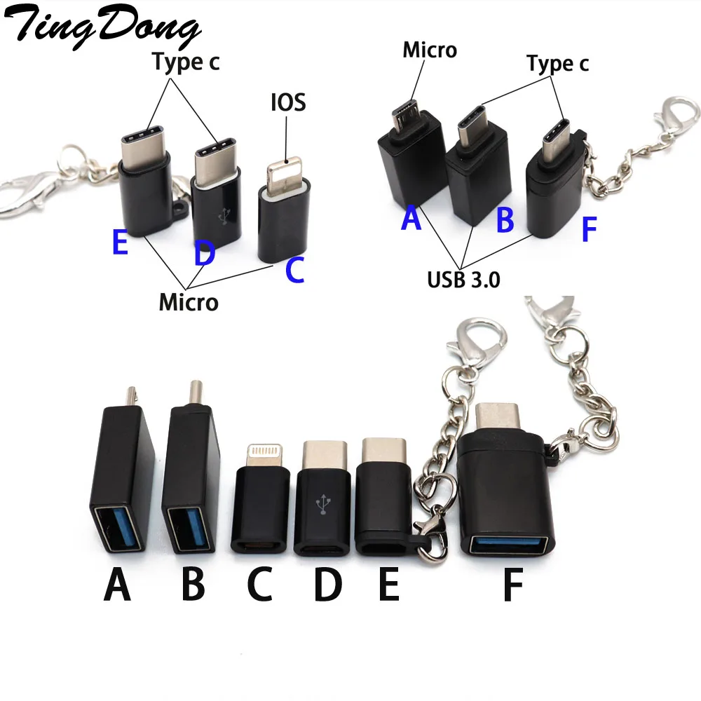 

Type C Adapter to Micro USB for Samsung Cable Converter Charging Data for iPhone X 8 7 for xiaomi for redmi 4x 5 plus Type-c OTG