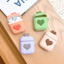 Для AirPods 2 Чехол Love Heart Patternn Bluetooth беспроводные наушники чехол для Apple Airpods зарядная коробка силиконовый защитный чехол