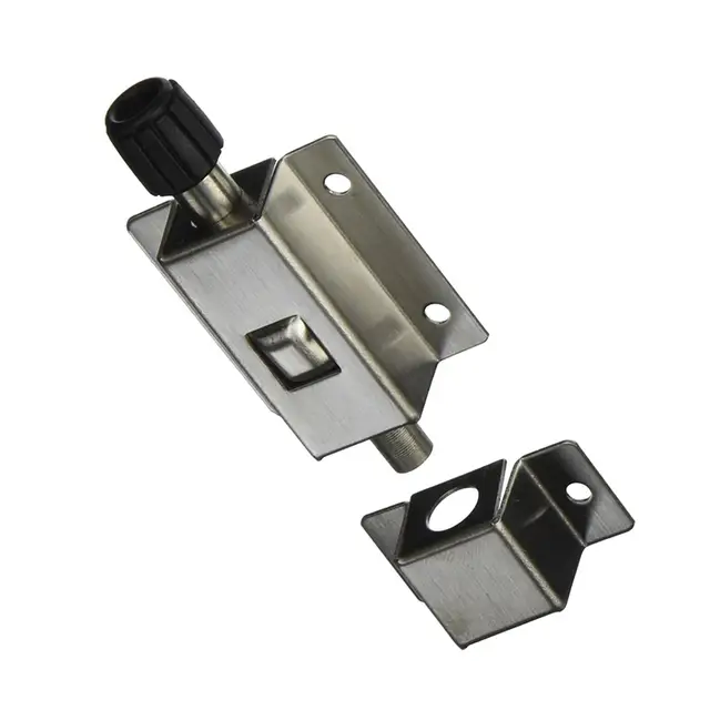 Us 2 15 17 Off Stainless Steel Spring Loaded Push Button 6 Cm Long Gate Door Lock Trap In Door Bolts From Home Improvement On Aliexpress