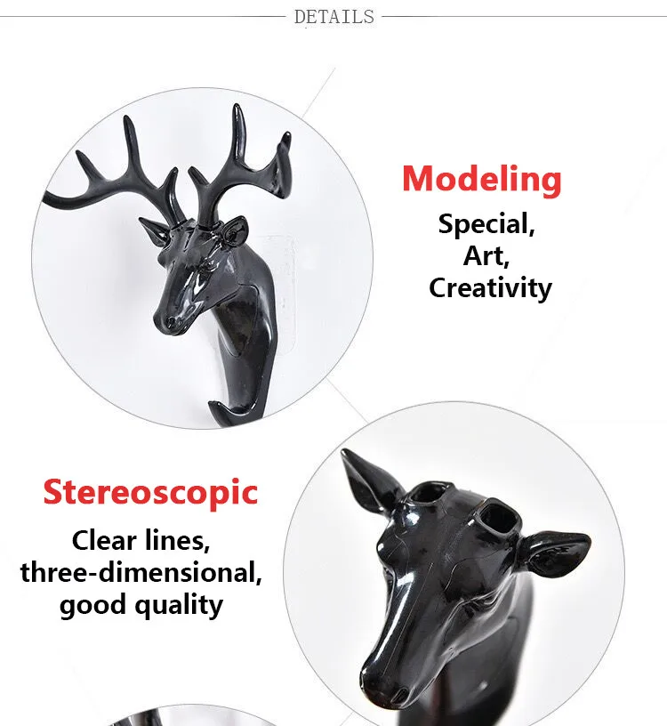 HOMIN Animal Wall Decor Hooks Antlers American Style Household Decor Hooks Multi-purpose Wall Coat Keys Bags Clothes Hook 03