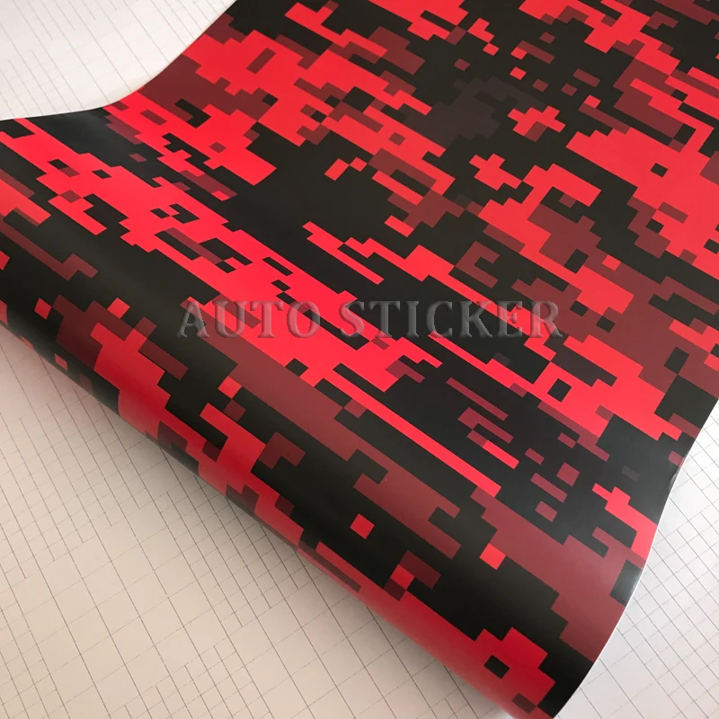 red black digital camo vinyl wraps car sticker 4