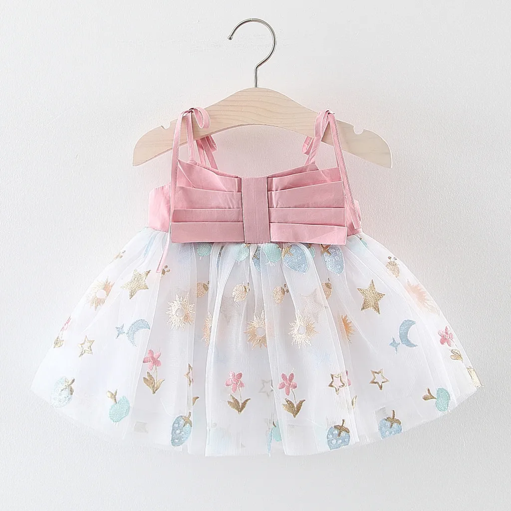 

infant baby girl clothes summer 2019 frocks vestido Toddler Baby Kids Girls Strap Tulle Print Dress Princess Dresses Clothes