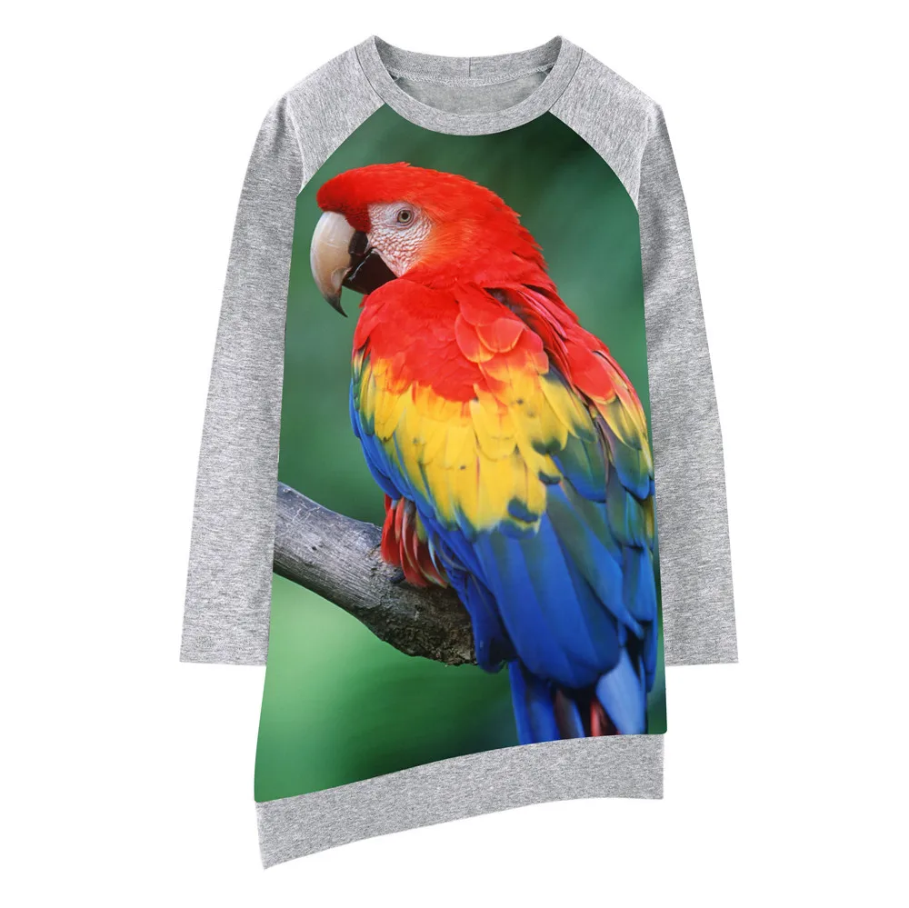 kids fashion baby Girls Dress Color the parrot printing Children dress ...