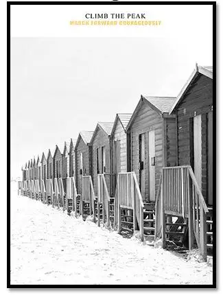 Black and white building Art Canvas Art Print Painting Poster Giclee