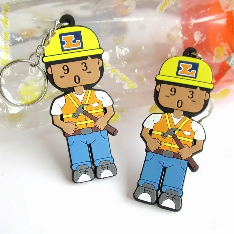 

Customized Keychains Cartoon Figure PVC Plastic Keyring Promotional Gifts Custom Design Key Holder chaveiros personalizado
