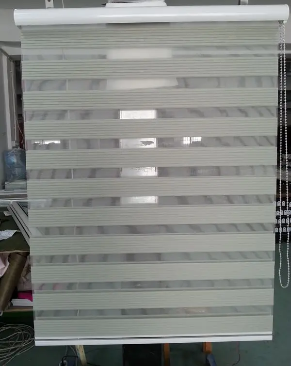 

Custom Made 7 Folds Roller Zebra Blinds in Green High Quality Curtains for Living Room 12 Colors are Available