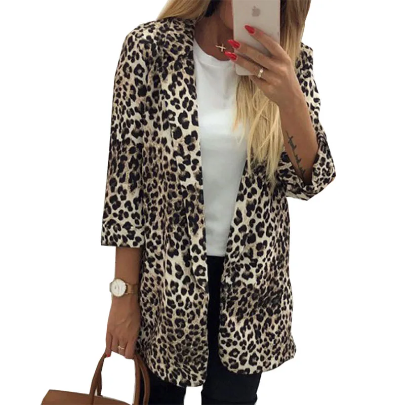 Kopen Streetwear Fashion Herfst Jassen Vrouwen Slanke Sexy Chic Luipaard Gedrukt Jassen Party Club Open Stitch Dunne Jas Outwears M0268