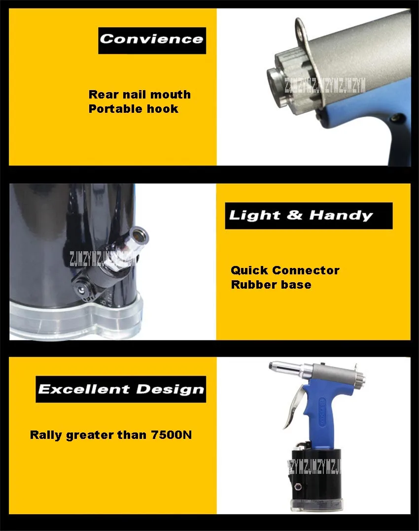 PT5000 пневматическая заклепка пистолет тяга гвоздь Заклепка машина слепой заклепки пистолет для 3-5 мм алюминий/железо/заклепка из нержавеющей стали 0,5-0. 7 МПа
