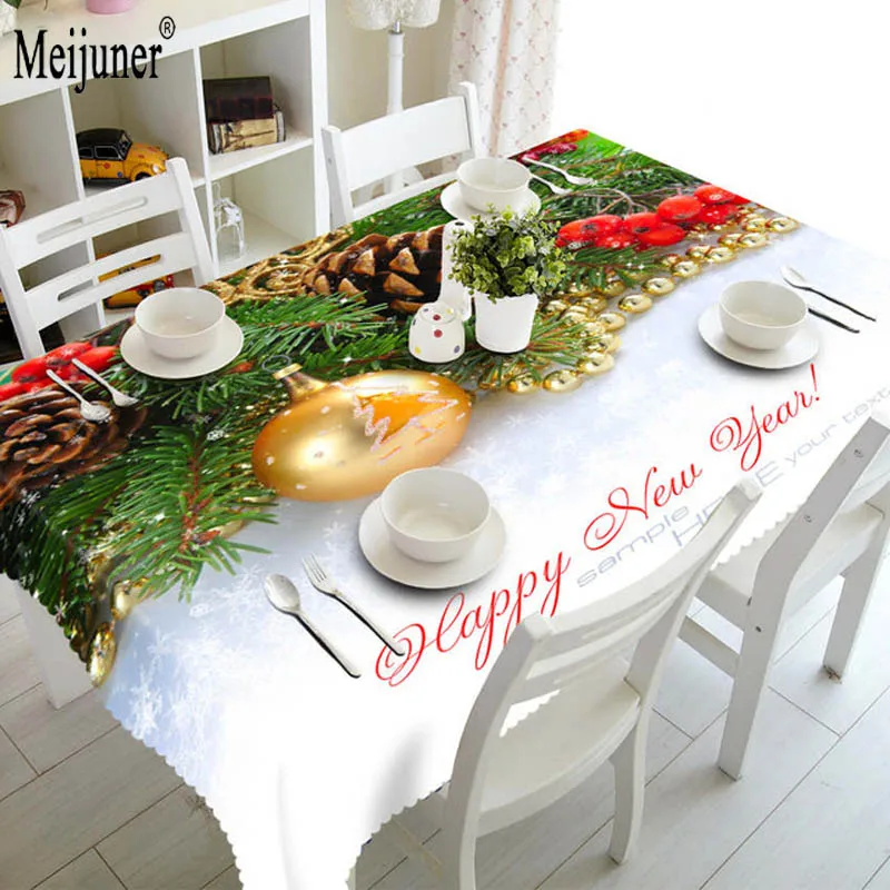 Meijuner 3D прямоугольная скатерть с цифровой печатью, полиэфирная скатерть для украшения дома, скатерть с подставкой, Рождественская скатерть - Цвет: pattern6