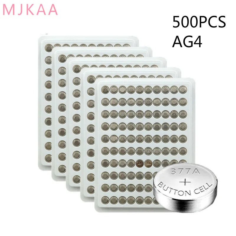 

500PCS AG4 377A 377 LR626 SR626SW SR66 LR66 button cell Watch Coin Battery