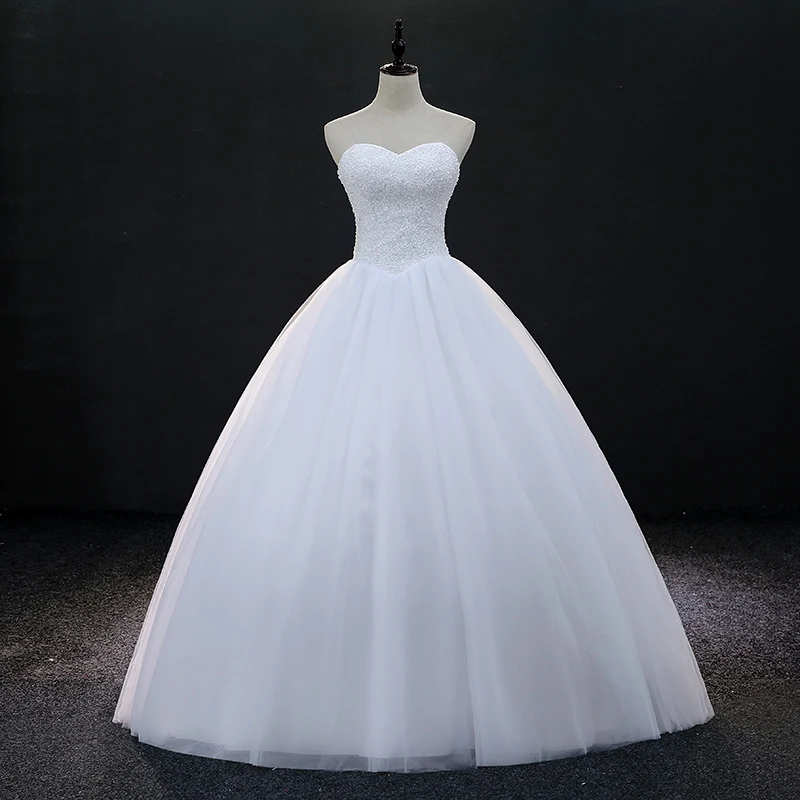 Fansmile Robe De Mariage, шикарное Белое Бальное платье принцессы с роскошными кристаллами, свадебное платье, Vestido De Noiva FSM-563F