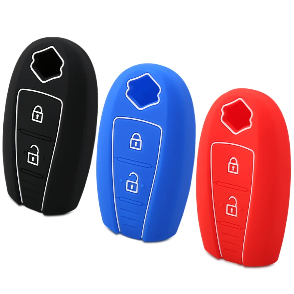 

2 Buttons Soft Silicone Smart Key Case Cover For Suzuki Swift Kizashi SX4 S-Cross Car Keyless Fob Protect Skin Holder