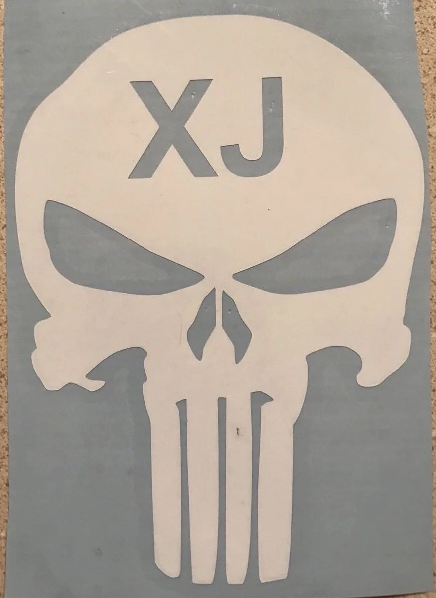 

For x2 Jeep Punisher Skull Decal Sticker XJ JK TJ Wrangler Cherokee