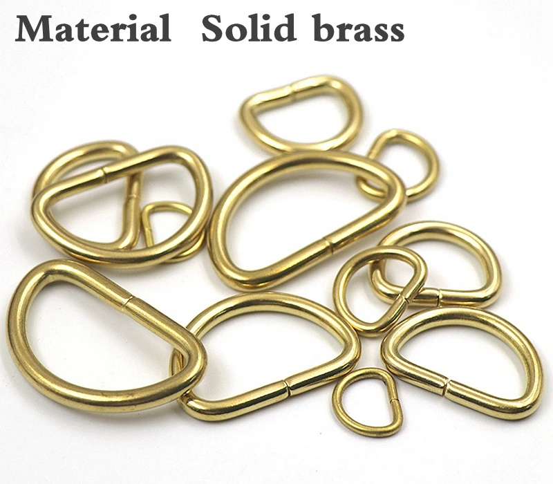 

16-39mm Inner width solid brass D Ring for Webbing Strapping Dog Collar leather belt diy craft trimits accessories