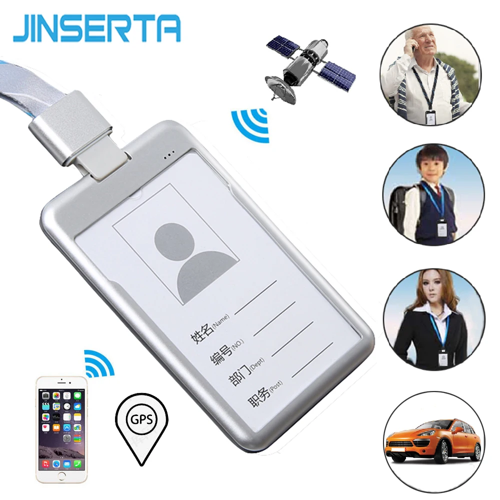 

JINSERTA Kids Student Word ID Card GPS Tracker AGPS LBS Wifi Real-time Tracking Device Voice Recorder for Elderly Employees