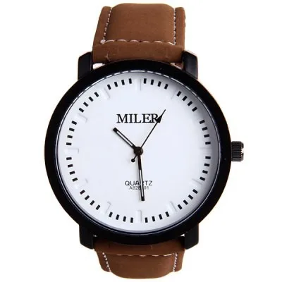Мужские часы Miler из искусственной кожи, спортивные военные кварцевые часы, распродажа! Модные стильные аналоговые наручные часы с круглым циферблатом Relogs