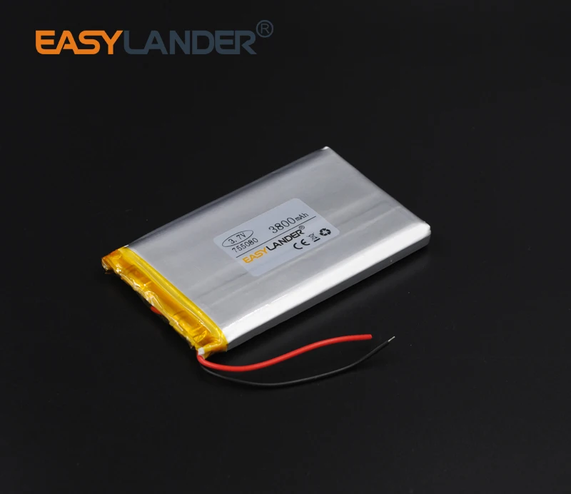 3.7V 3800mAh 755080 Rechargeable li-Polymer Li-ion Battery For Bluetooth Notebook Tablet PC Consumer electronics DVD | Электроника