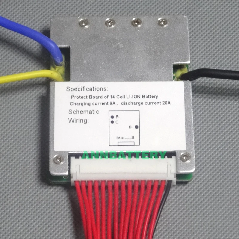 51,8 V литий-ионный аккумулятор защитная цепь 14S 51,8 V 20A BMS с функцией баланса свободный сбалансированный кабель