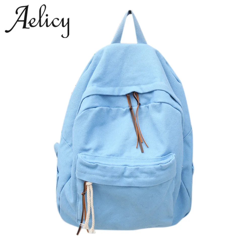 

Aelicy New Solid Color Women Backpack High Quality Canvas Backpack Female School Bag fashion bags women shoulder bags famous
