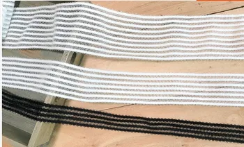 

10 yards/lot black white knitted elastic lace trim silk ribbon webbing handmade sewing craft diy accessories wedding dress1798