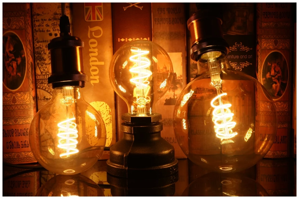 Латтусо Ретро лампа Эдисона E27 220V 4W мягкий спиральный светодиодный светильник накаливания G80 G95 G125 ампульная винтажная лампа